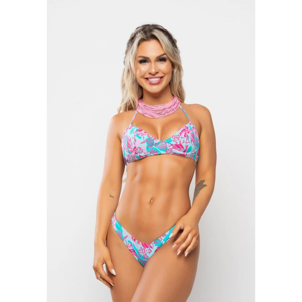 AQN SPORT Biquíni Meia Taça Poliamida Com Aro Sem Bojo Trilobal Estampado 3 AQN SPORT Biquíni Meia Taça Poliamida Com Aro Sem Bojo Trilobal Estampado