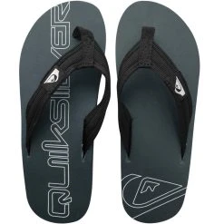 Chinelo Quiksilver Layback Preto Signature White