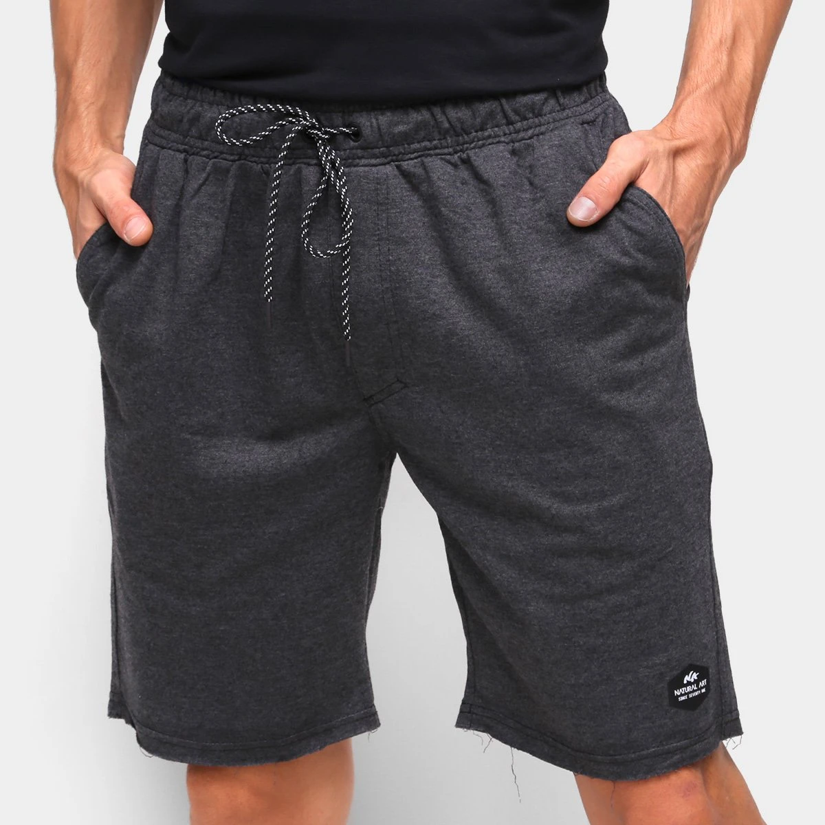 Bermuda Moletom Natural Art Basic Masculina 3 Bermuda Moletom Natural Art Basic Masculina