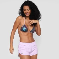 Conjunto Biquíni Hang Loose Cortininha Folhagens + Short