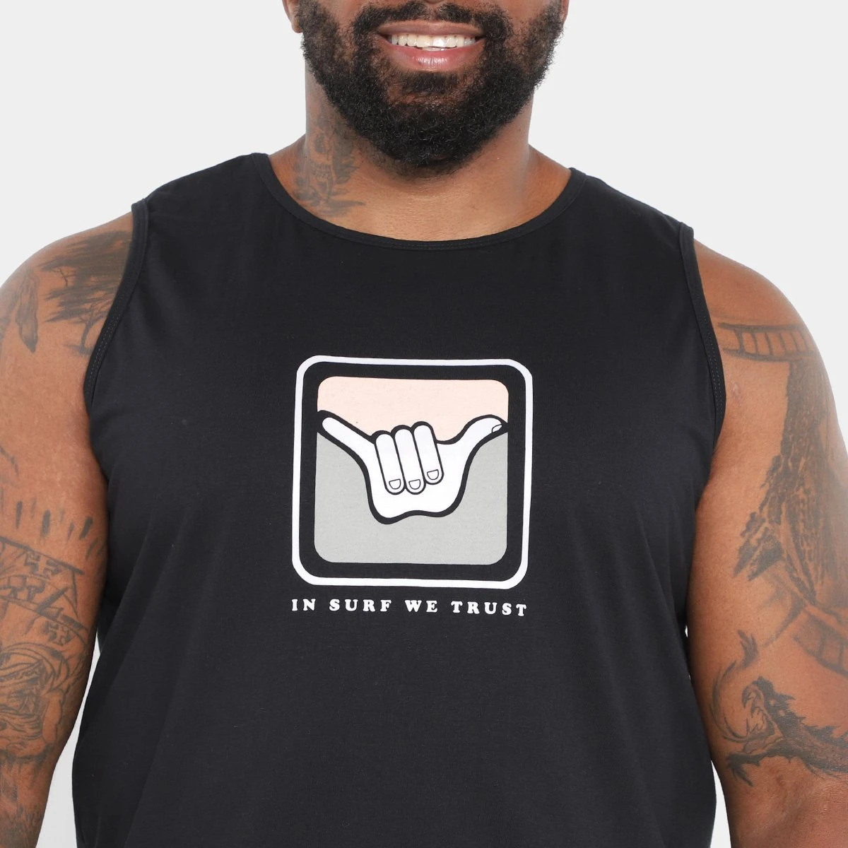 Regata Plus Size Hang Loose Logo Duo Masculina 5 Regata Plus Size Hang Loose Logo Duo Masculina - Image 3