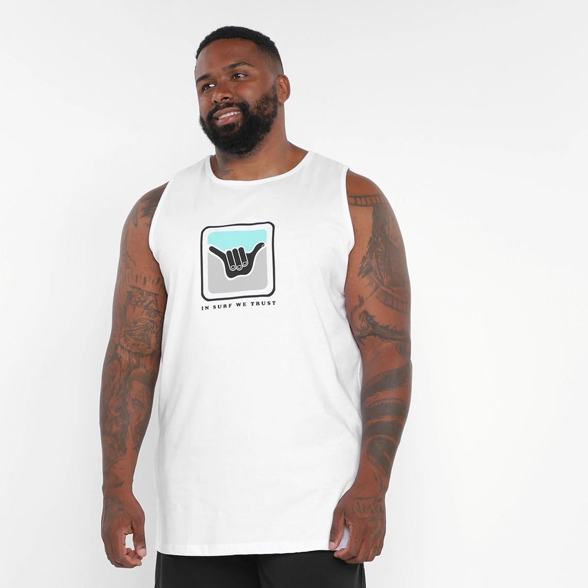 Regata Plus Size Hang Loose Logo Duo Masculina 3 Regata Plus Size Hang Loose Logo Duo Masculina