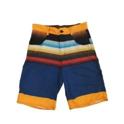 Veex Moda Bermuda Híbrida Laranja Listrada Veex