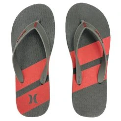 Chinelo Hurley Boulder Cinza E Vermelho