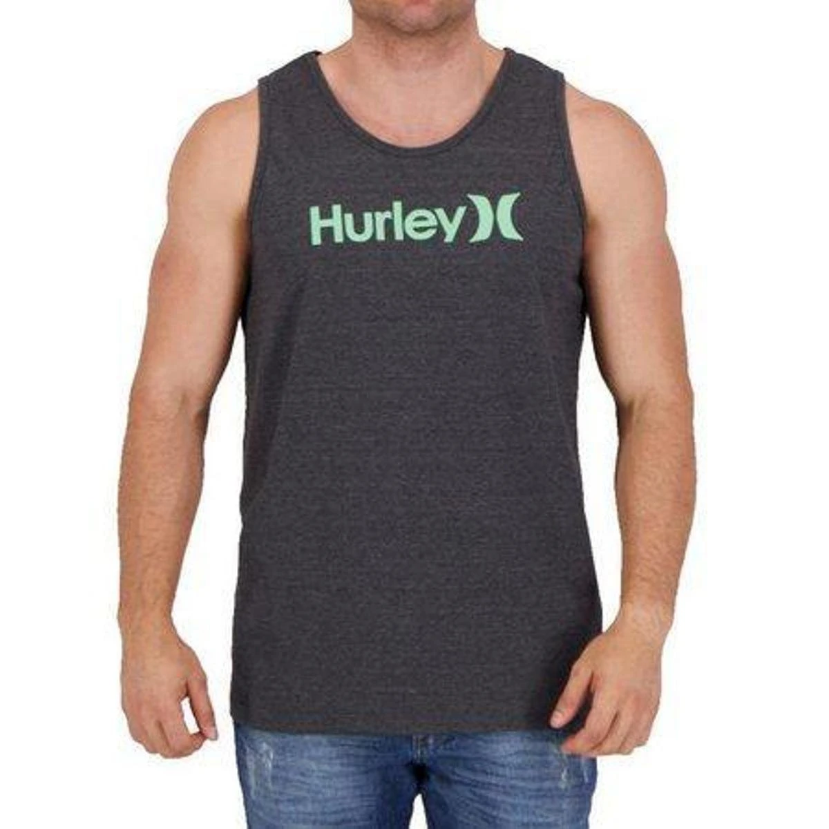 Camiseta Regata Hurley O&O Solid Preto Mescla 3 Camiseta Regata Hurley O&O Solid Preto Mescla