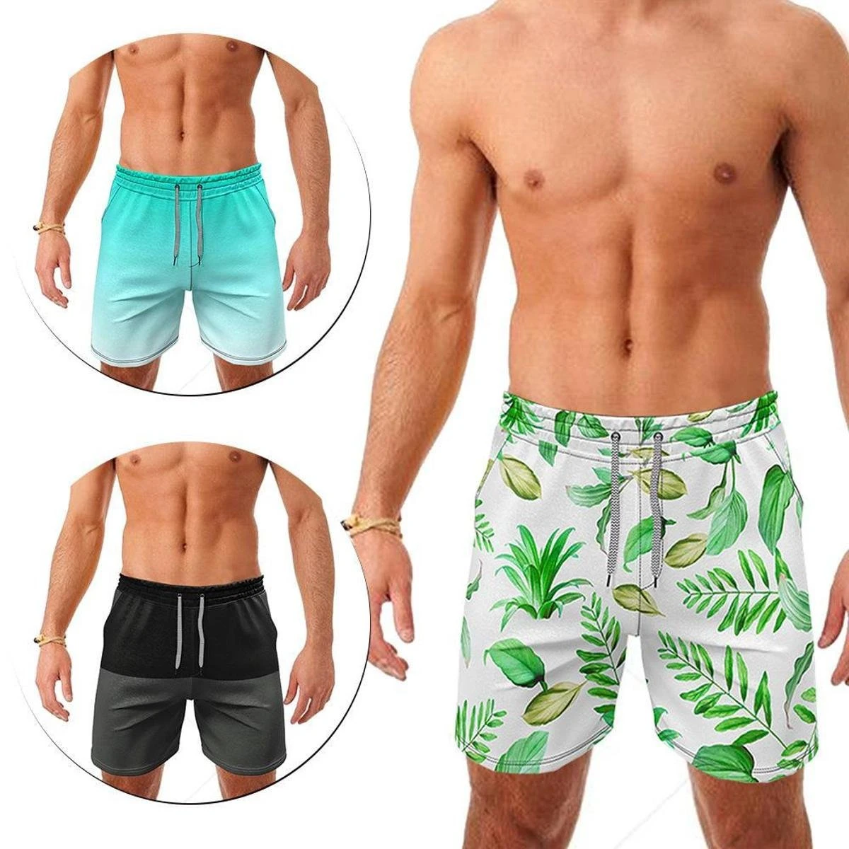 3 Bermudas Água Kit Masculina Tactel Canal Surf Casual 3 3 Bermudas Água Kit Masculina Tactel Canal Surf Casual