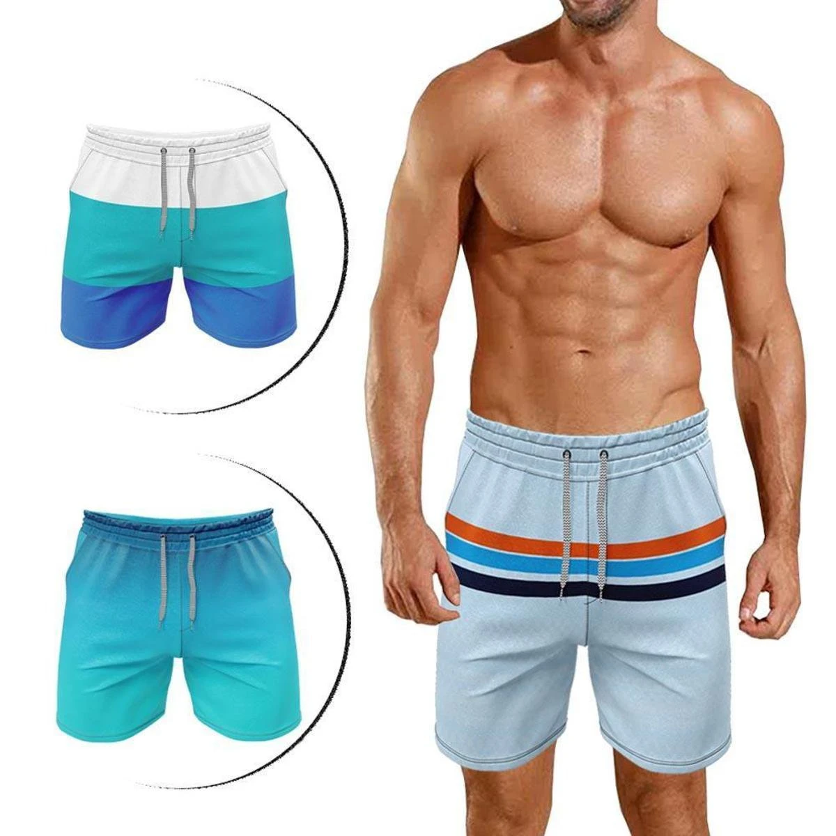 Kit 3 Bermudas Água Masculina Tactel Praia Casual Canal Surf 3 Kit 3 Bermudas Água Masculina Tactel Praia Casual Canal Surf