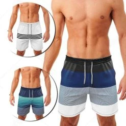 Canal Surf 3 Bermudas Kit Shorts Tactel Água Masculino Praia Surf Academia