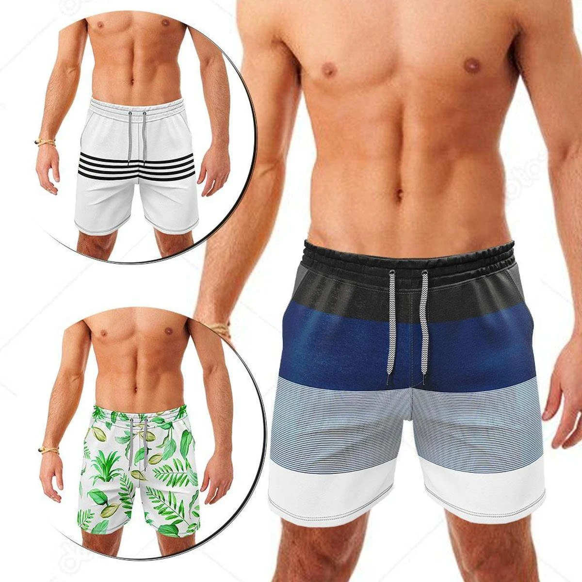 Canal Surf Kit 3 Shorts Masculino Tactel Moda Praia Estampadas 3 Canal Surf Kit 3 Shorts Masculino Tactel Moda Praia Estampadas
