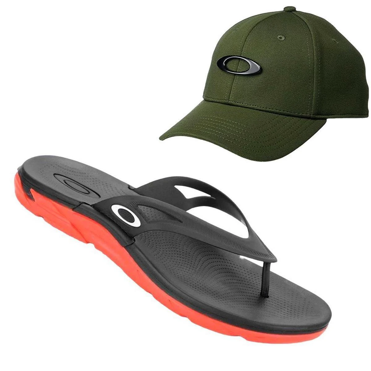 Kit Chinelo Oakley Rest II + Boné Oakley Tincan Masculino - Cinza+Vermelho - 43 3 Kit Chinelo Oakley Rest II + Boné Oakley Tincan Masculino - Cinza+Vermelho - 43